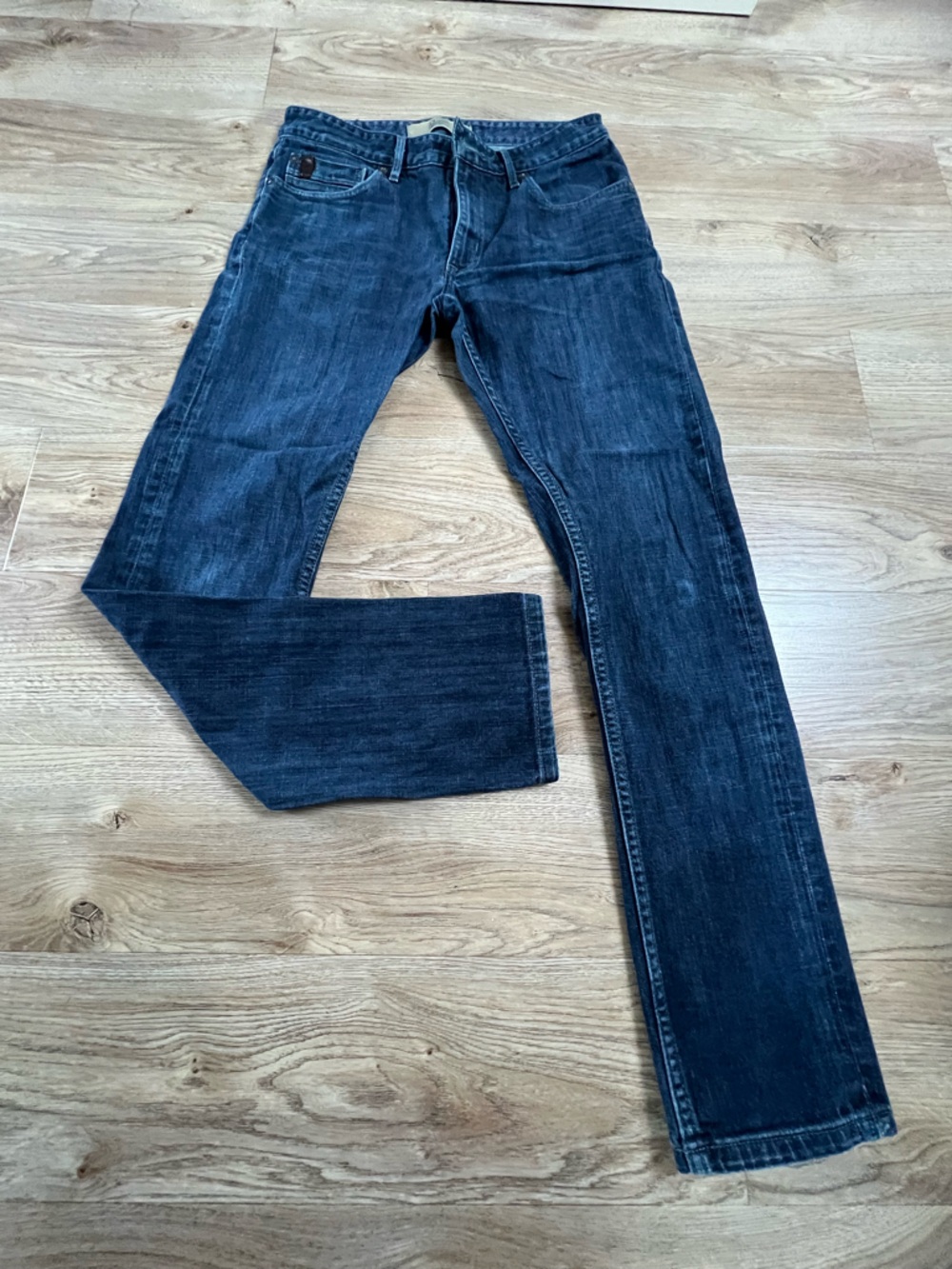 Penguin Straight Skinny Leg Men's Jeans in Dark Blue Denim 31x32